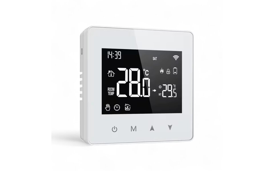 Smartlife Domotica Wifi Opbouw Thermostaat met Touchscreen voor C.V. Installatie (wit)