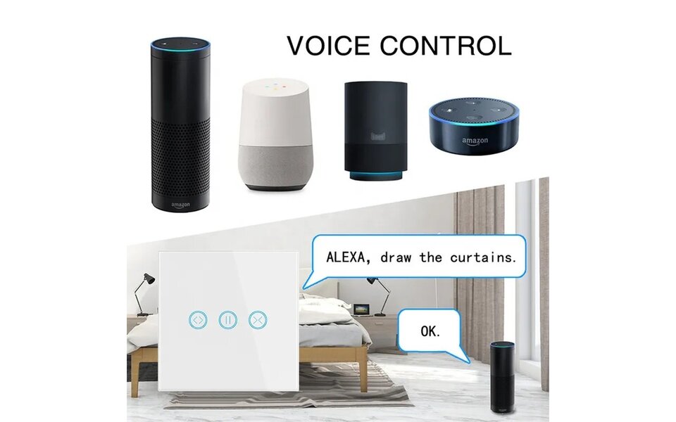 Smartlife Domotica Slimme WiFi Touch Gordijnschakelaar Smartlife Domotica Slimme WiFi Touch Gordijnschakelaar