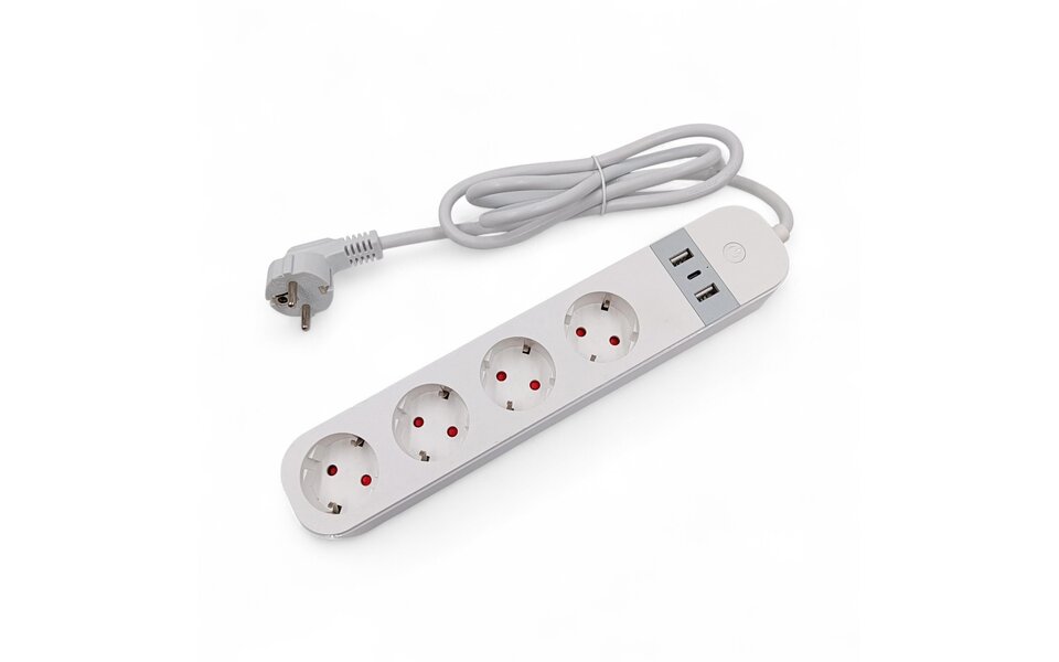 Smartlife Domotica Slimme WiFi Stekkerdoos | 4x EU Stopcontact | 2x USB-A + 1x USB-C | Tuya Smart Life | Spraakbediening | Kinderslot | 3680W | 1.5m Kabel (Schuko) Smartlife Domotica Slimme WiFi Stekkerdoos | 4x EU Stopcontact | 2x USB-A + 1x USB-C | Tuya Smart Life | Spraakbediening | Kinderslot | 3680W | 1.5m Kabel (Schuko)