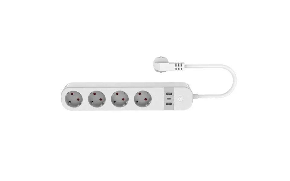 Smartlife Domotica Slimme WiFi Stekkerdoos | 4x EU-stopcontacten | 2x USB-A + 1x USB-C | Spraakbesturing | Timer per poort | Overbelastingsbeveiliging | 3680W | 330x60x40 mm (Schuko)