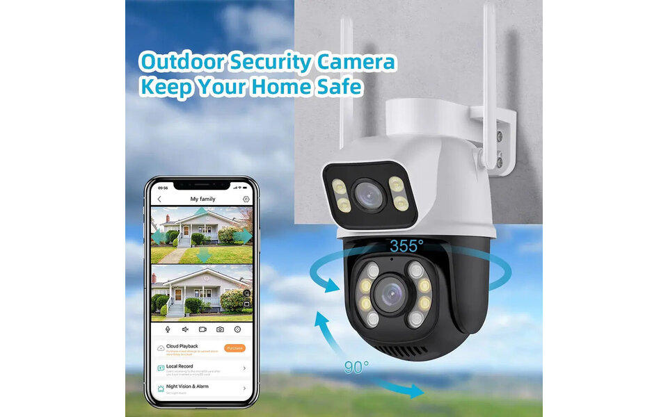 Smartlife Domotica Wifi Beveiligings Camera (2x 3MP) met beugel geschikt voor buiten