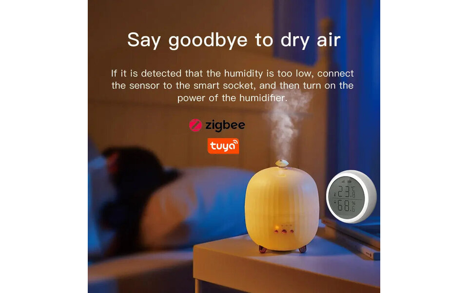 Smartlife Domotica Luchtvochtigheid en Hygrometer met groot display