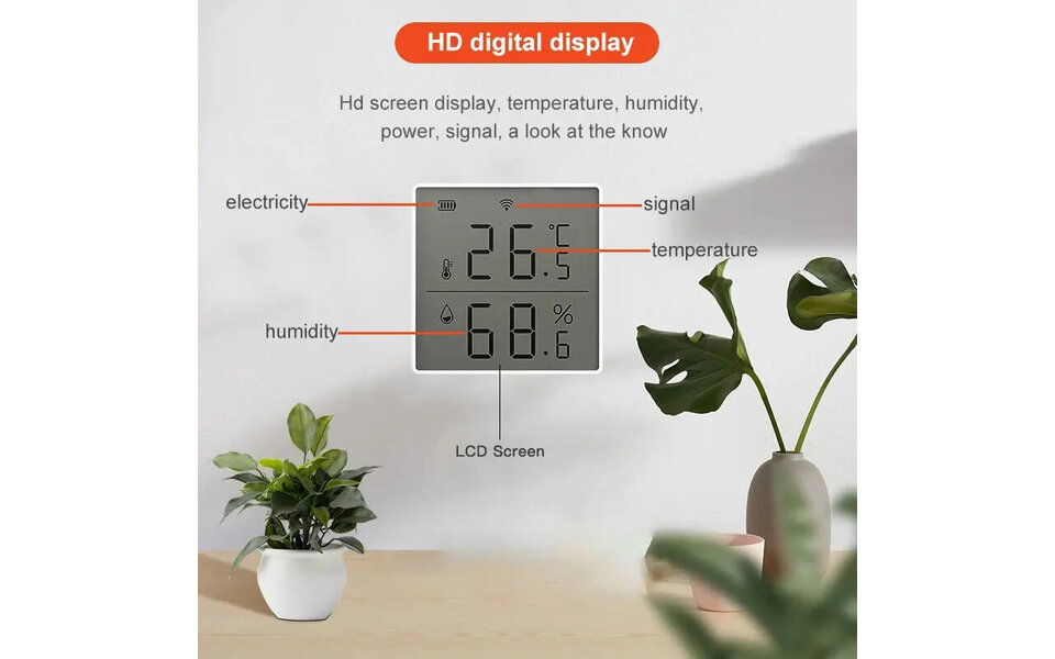 Smartlife Domotica Luchtvochtigheid en Hygrometer met groot display