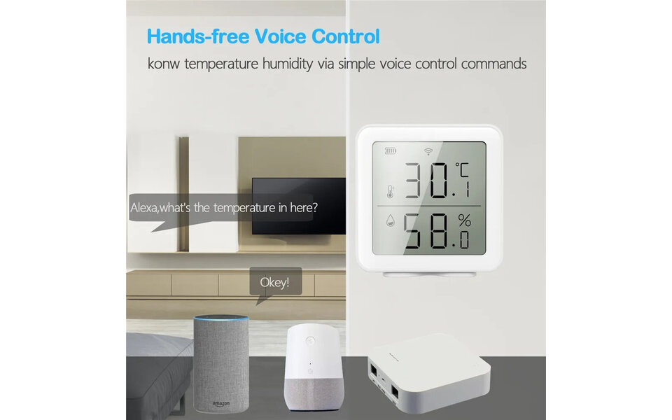 Smartlife Domotica Luchtvochtigheid en Hygrometer met groot display