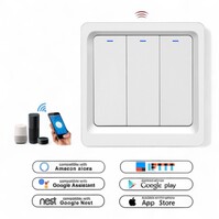 Slimme WiFi Drukknopschakelaar | Tuya Smart Life integratie | Spraakbediening via Google Home en Alexa | Inbouwmontage | Concave ontwerp | Energiezuinig | Wit | 86x86x35mm