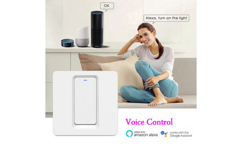 Smartlife Domotica Slimme Zigbee Lichtschakelaar | 1/2/3 Knoppen | Indrukbare Schakelaars | Werkt met Alexa en Google Home | Tuya Smart Life App | Zigbee Hub Vereist