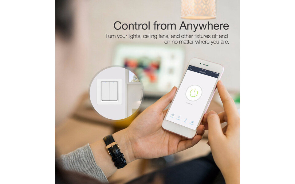 Smartlife Domotica Slimme Zigbee Lichtschakelaar | 1/2/3 Knoppen | Indrukbare Schakelaars | Werkt met Alexa en Google Home | Tuya Smart Life App | Zigbee Hub Vereist