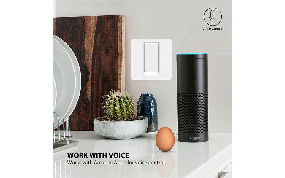 Smartlife Domotica Smart WiFi Lichtschakelaar Wit 1-knop