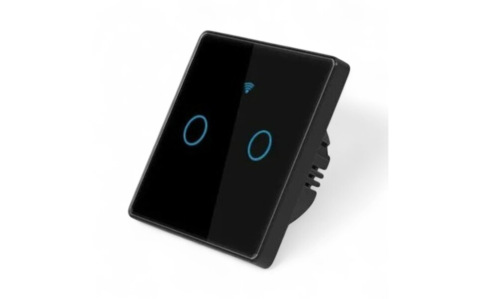 Smartlife Domotica Slimme WiFi Drukknopschakelaar | Tuya Smart Life integratie | Spraakbediening via Google Home en Alexa | Inbouwontwerp | Energiezuinig | Concave design | Wit | 86x86x35mm