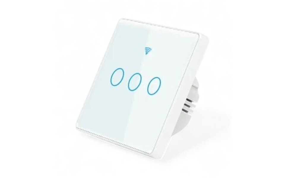 Smartlife Domotica Smart WiFi Touch Lichtschakelaar Wit 3-knoppen