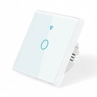Smart WiFi Touch Lichtschakelaar Wit | 1-knop | Geen Nuldraad Nodig | Geharde glazen paneel | Alexa en Google Home | RF433 Ondersteuning Smart WiFi Touch Lichtschakelaar Wit | 1-knop | Geen Nuldraad Nodig | Geharde glazen paneel | Alexa en Google Home | RF433 Ondersteuning