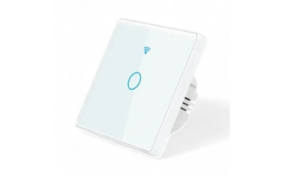 Smartlife Domotica Smart WiFi Touch Lichtschakelaar Wit | 1-knop | Geen Nuldraad Nodig | Geharde glazen paneel | Alexa en Google Home | RF433 Ondersteuning Smartlife Domotica Smart WiFi Touch Lichtschakelaar Wit | 1-knop | Geen Nuldraad Nodig | Geharde glazen paneel | Alexa en Google Home | RF433 Ondersteuning