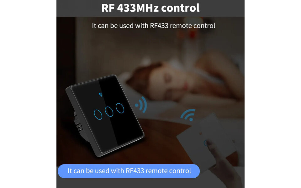 Smartlife Domotica Smart WiFi Touch Lichtschakelaar Wit | 1-knop | Geen Nuldraad Nodig | Geharde glazen paneel | Alexa en Google Home | RF433 Ondersteuning Smartlife Domotica Smart WiFi Touch Lichtschakelaar Wit | 1-knop | Geen Nuldraad Nodig | Geharde glazen paneel | Alexa en Google Home | RF433 Ondersteuning