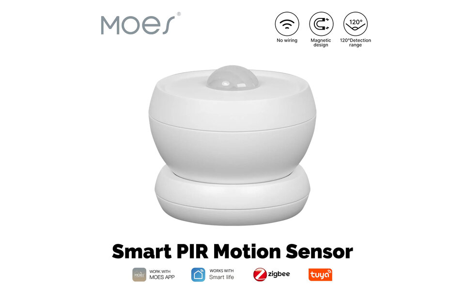 Smartlife Domotica Zigbee Slimme bewegingssensor  8 Meter met magneet voet (inclusief gateway)