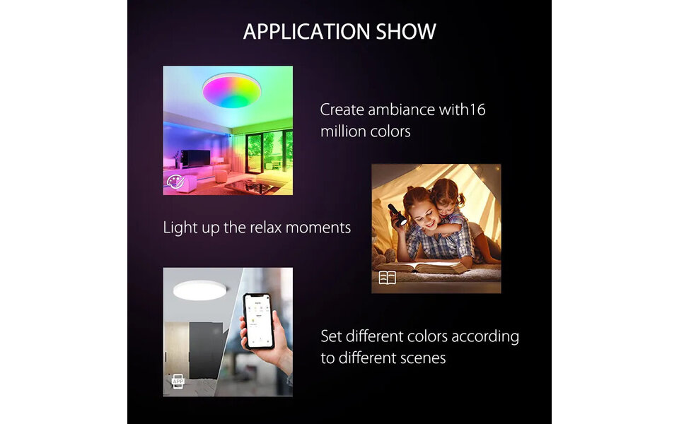 Smartlife Domotica Smart Plafond verlichting 25w 1800K-6500K RGB