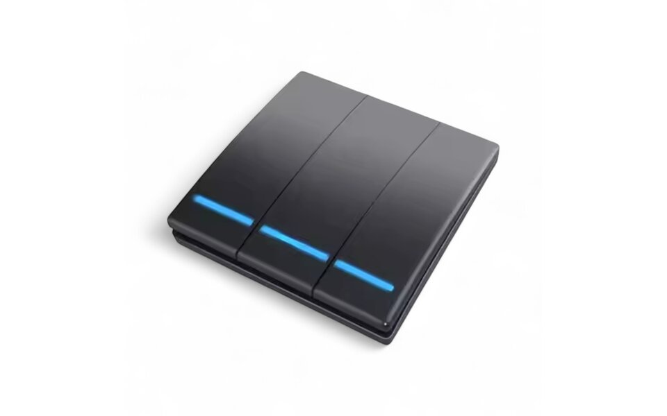 Smartlife Domotica RF 433Mhz Slimme Draadloze Schakelaar Zwart (3-knoppen) - LOSSE KNOP