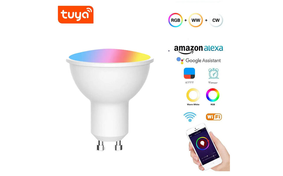 Smartlife Domotica 2-PACK | WiFi Slimme spotlight GU10 4,7W RGB + CCT Smartlife Domotica 2-PACK | WiFi Slimme spotlight GU10 4,7W RGB + CCT