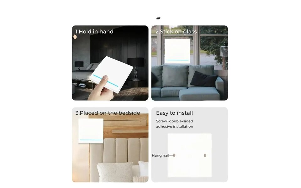 Smartlife Domotica Slimme Draadloze Schakelaar Set | Zwart | RF433 | Inclusief ontvangers | App & spraakbediening Smartlife Domotica Slimme Draadloze Schakelaar Set | Zwart | RF433 | Inclusief ontvangers | App & spraakbediening