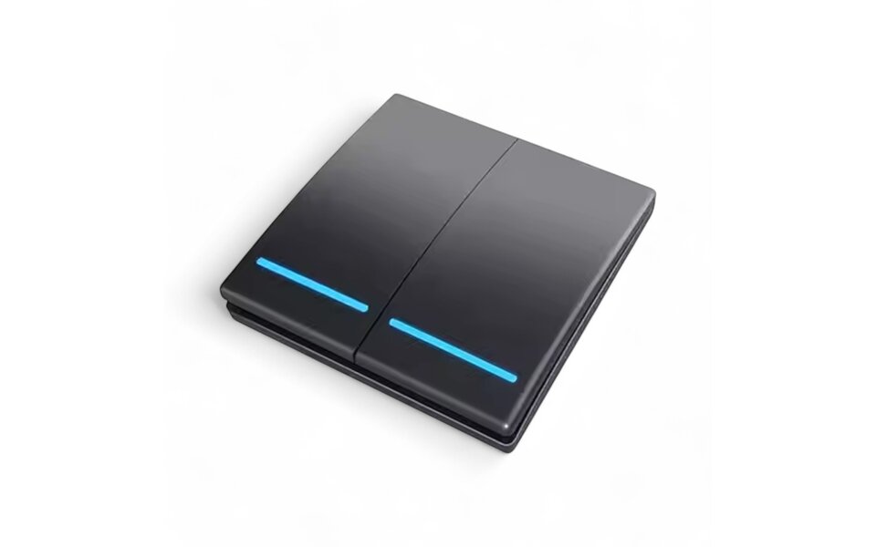 Smartlife Domotica Slimme Draadloze Schakelaar | Zwart | RF433 | 2 knoppen | Compact & stijlvol Smartlife Domotica Slimme Draadloze Schakelaar | Zwart | RF433 | 2 knoppen | Compact & stijlvol