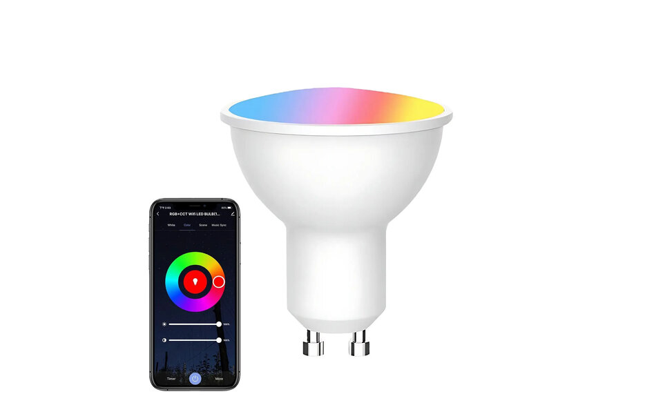 Smartlife Domotica Slimme Spotlight | Smart RGB LED Lamp | Dimbaar | 16M Kleuren | GU10 Fitting | WiFi | Spraakbediening | 9W | 806lm | 2700K–6500K Smartlife Domotica Slimme Spotlight | Smart RGB LED Lamp | Dimbaar | 16M Kleuren | GU10 Fitting | WiFi | Spraakbediening | 9W | 806lm | 2700K–6500K