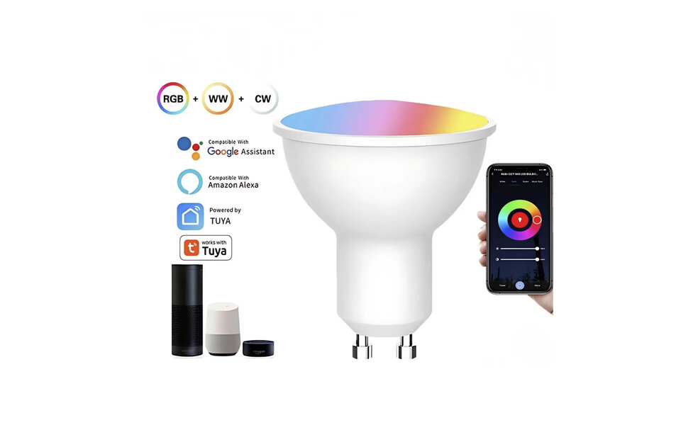 Smartlife Domotica Slimme Spotlight | Smart RGB LED Lamp | Dimbaar | 16M Kleuren | GU10 Fitting | WiFi | Spraakbediening | 9W | 806lm | 2700K–6500K Smartlife Domotica Slimme Spotlight | Smart RGB LED Lamp | Dimbaar | 16M Kleuren | GU10 Fitting | WiFi | Spraakbediening | 9W | 806lm | 2700K–6500K