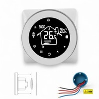 Smart WiFi Inbouw Thermostaat | Touchscreen | Voor C.V.-Installatie | Programmeerbaar | Tuya App | Google Home & Alexa | Wit