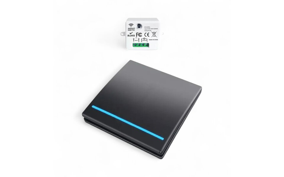 Smartlife Domotica Slimme Draadloze Schakelaar | Zwart | Inclusief RF Ontvangers | App & spraakbediening