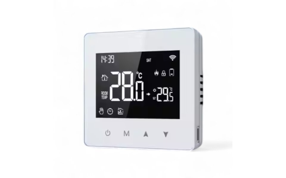 Smartlife Domotica Wifi Opbouw Thermostaat met Touchscreen voor C.V. Installatie (wit)