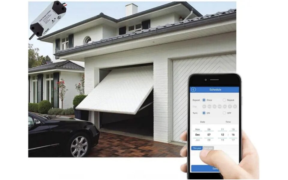 Smartlife Domotica Smart WiFi Garagedeur Opener | Bediening voor Bestaande Garagedeur | Tuya App | Google Home & Alexa | Slimme Schemas | 2.4GHz WiFi