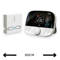 Smart WiFi Draadloze Thermostaat | Draadloos | Draaiknop Bediening | Voor C.V.-Installatie | Tuya App | Google Home en Alexa | Zwart/Grijs