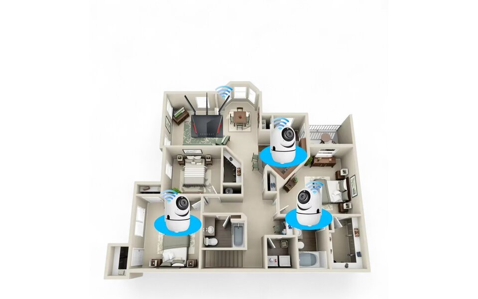 Smartlife Domotica Wifi Beveiligings Camera 360 graden draaibaar 2,4 Ghz Smartlife Domotica Wifi Beveiligings Camera 360 graden draaibaar 2,4 Ghz