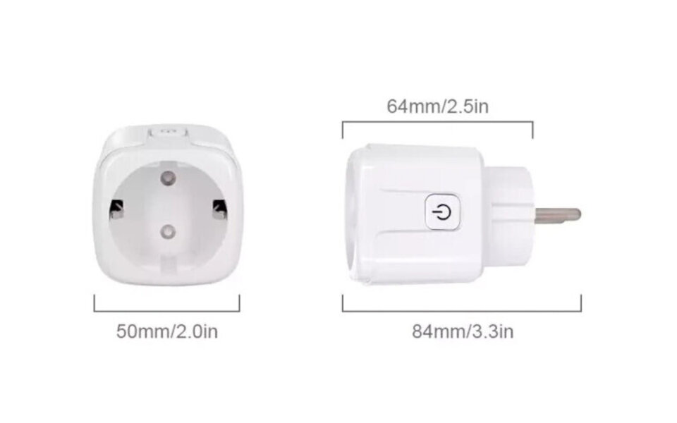 Smartlife Domotica Slimme WiFi Stekker | 16A | Met energiemeter | Tuya en Smartlife | App en spraakbediening