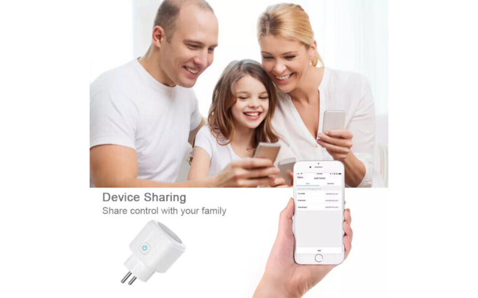 Smartlife Domotica Slimme WiFi Stekker | 16A | Met energiemeter | Tuya en Smartlife | App en spraakbediening