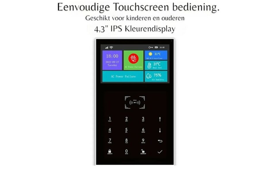 Smartlife Domotica Alarmsysteem | 4G | Display | Deur & PIR Sensor | Sirene | 2x Tag | 2x Afstandsbediening Smartlife Domotica Alarmsysteem | 4G | Display | Deur & PIR Sensor | Sirene | 2x Tag | 2x Afstandsbediening