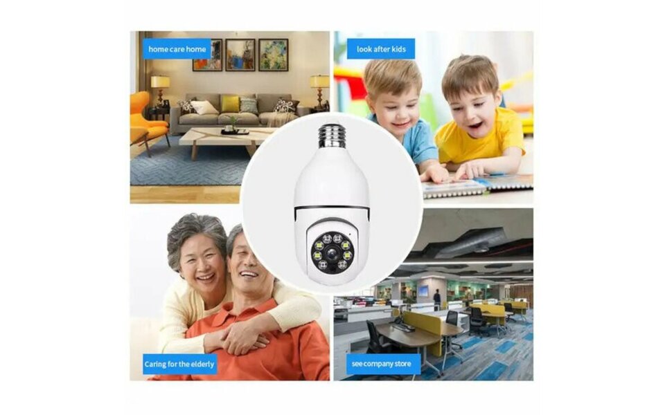 Smartlife Domotica Wifi Beveiligings Camera 360 graden draaibaar E27 Schroefaansluiting 2.4 Ghz
