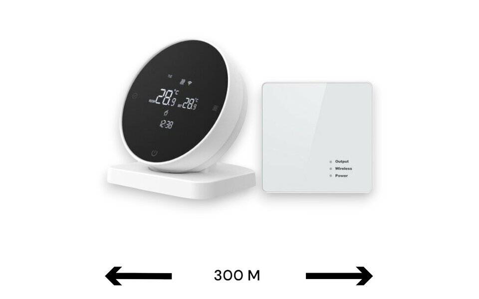 Smartlife Domotica Wifi Draadloze Thermostaat met Touchscreen voor C.V. Installatie (wit)