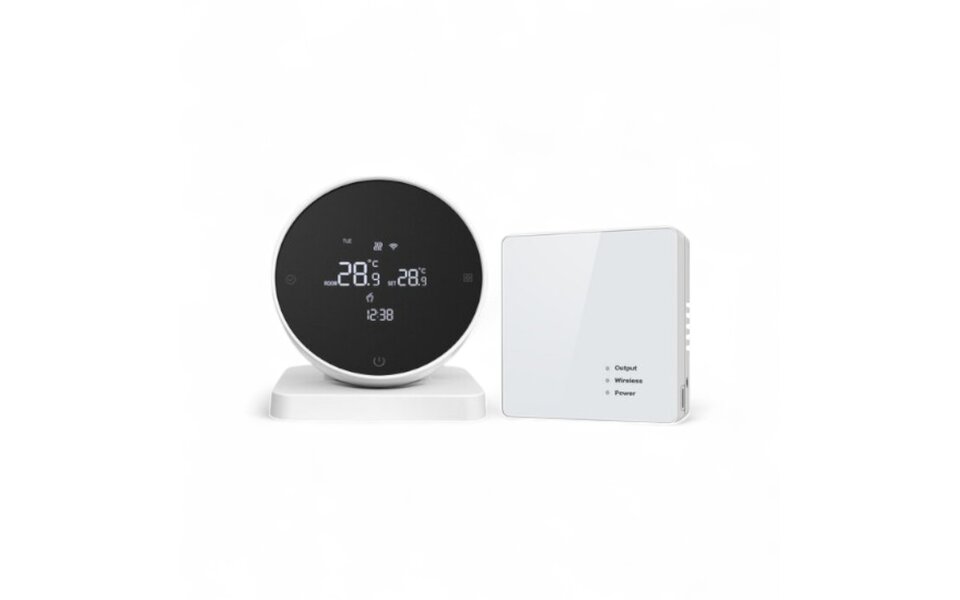 Smartlife Domotica Wifi Draadloze Thermostaat met Touchscreen voor C.V. Installatie (wit)