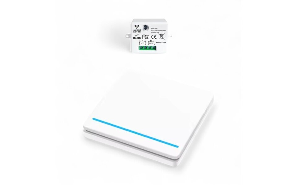 Smartlife Domotica RF 433Mhz Slimme Draadloze Schakelaar Wit (1-knop) - SET