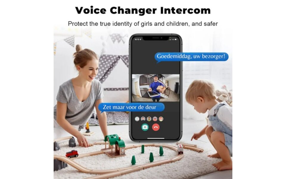 Smartlife Domotica Wifi Deurbel Camera Fisheye 1280P (Zwart) Smartlife Domotica Wifi Deurbel Camera Fisheye 1280P (Zwart)