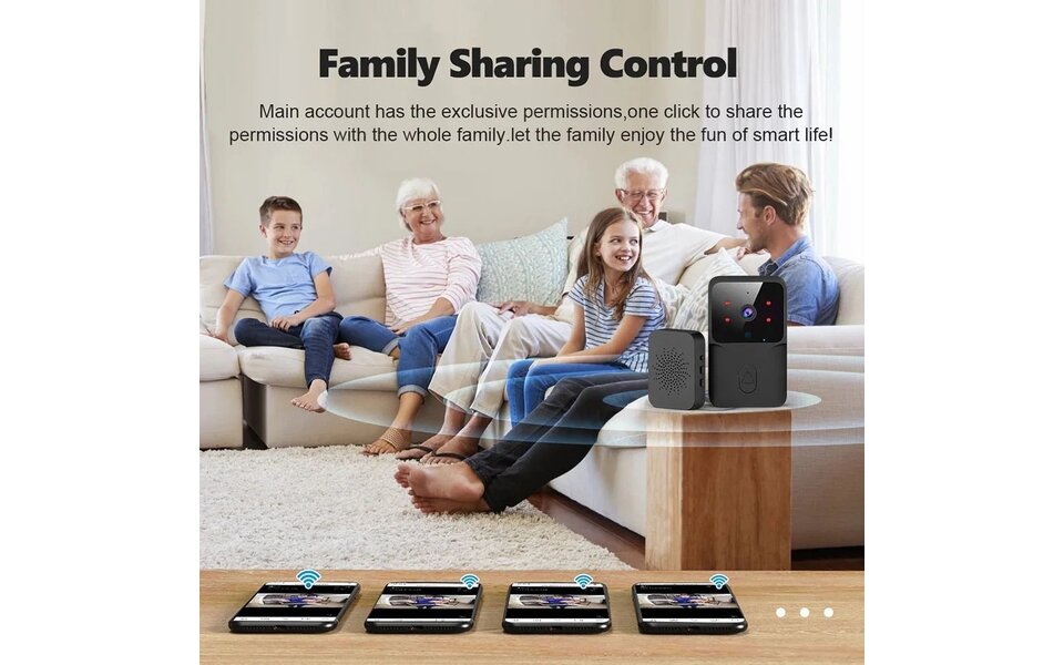 Smartlife Domotica Wifi Deurbel Camera Fisheye 1280P (Zwart) Smartlife Domotica Wifi Deurbel Camera Fisheye 1280P (Zwart)