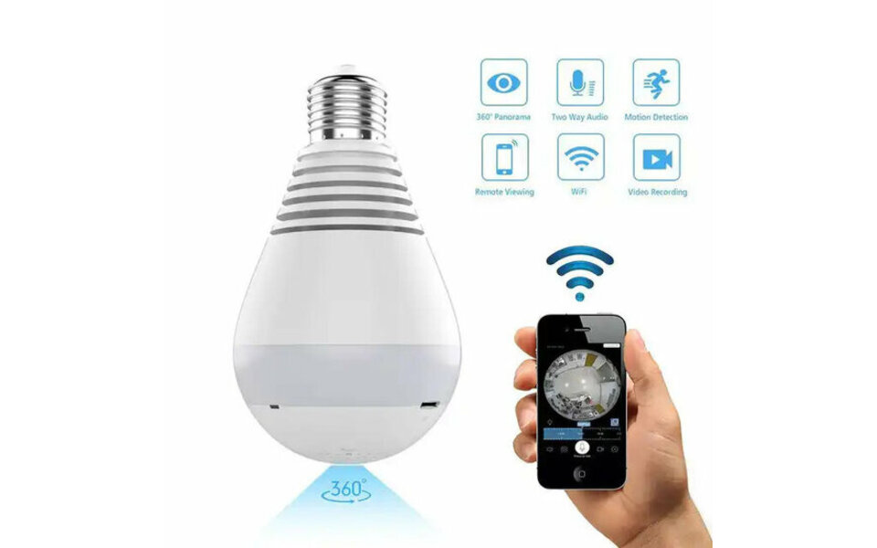 Smartlife Domotica Wifi Beveiligings Camera Fisheye E27 Schroefaansluiting Smartlife Domotica Wifi Beveiligings Camera Fisheye E27 Schroefaansluiting