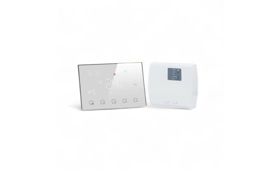 Smartlife Domotica Wifi Draadloze Thermostaat met Touchscreen voor alle type verwarming (wit)