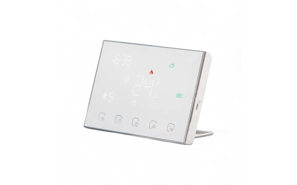 Smartlife Domotica Wifi Draadloze Thermostaat met Touchscreen voor alle type verwarming (wit)