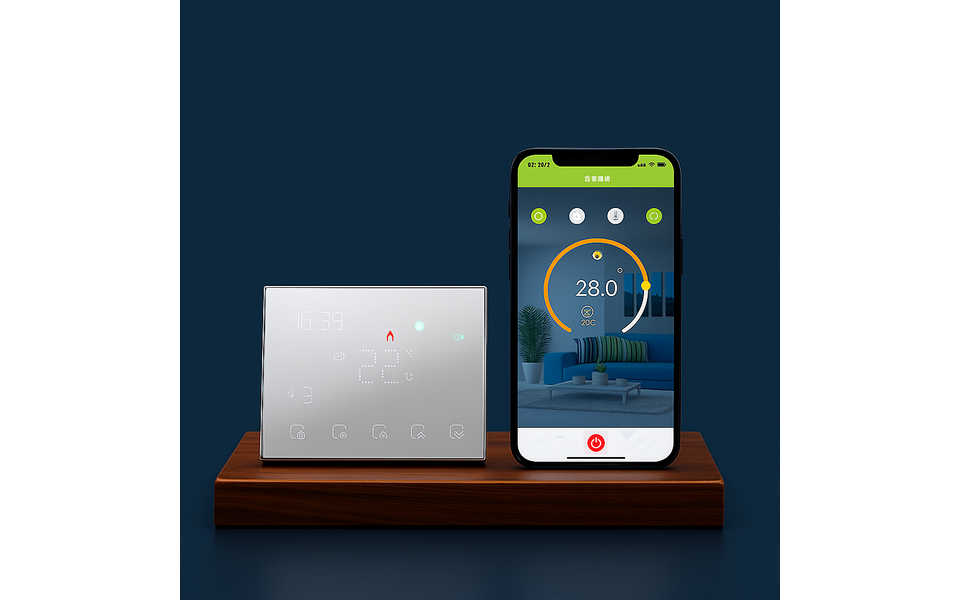 Smartlife Domotica Wifi Draadloze Thermostaat met Touchscreen voor alle type verwarming (wit)