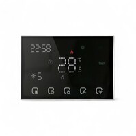 Smart WiFi Draadloze Thermostaat | Rechthoekig | Touchscreen | Voor alle type verwarming | Tuya App | Google Home en Alexa | Zwart