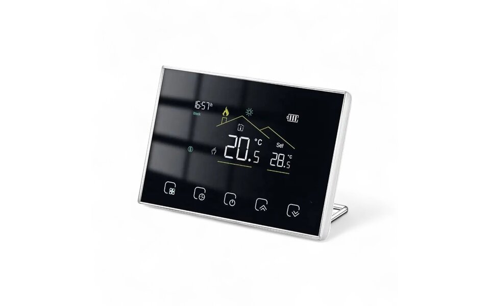 Smartlife Domotica Wifi Draadloze Thermostaat met Touchscreen voor alle type verwarming (zwart) Smartlife Domotica Wifi Draadloze Thermostaat met Touchscreen voor alle type verwarming (zwart)