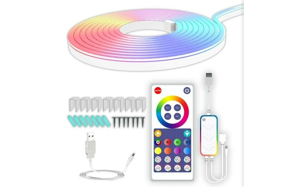 Smartlife Domotica Smart WiFi Neon LED Strip | RGB | 5 Meter | IP67 Waterdicht | IP67 | App & Spraak