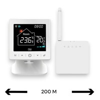 Smart WiFi Opbouw Thermostaat | Tiptoetsbediening | Draadloos | Voor C.V.-installatie | Tuya App | Google Home en Alexa | Wit