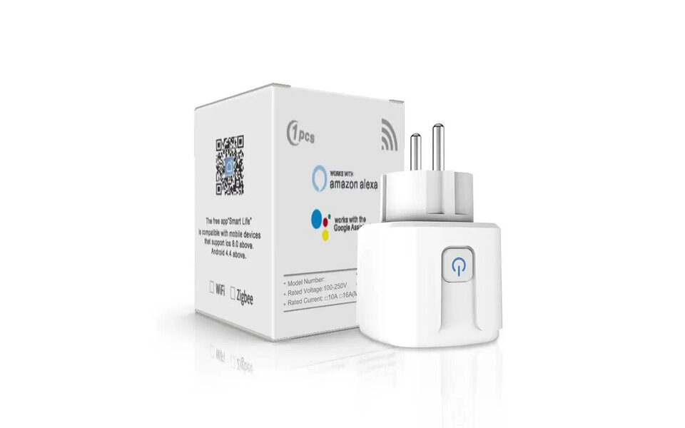 Smartlife Domotica 3-PACK | Slimme Stekkers 16A | WiFi & Bluetooth | Energiemeter | Werkt met app