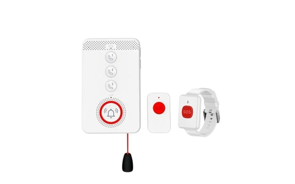 Smartlife Domotica SOS Alarmset | Knop + Horloge + Trekkoord | 4G | Visueel & hoorbaar alarm | Uitbreidbaar